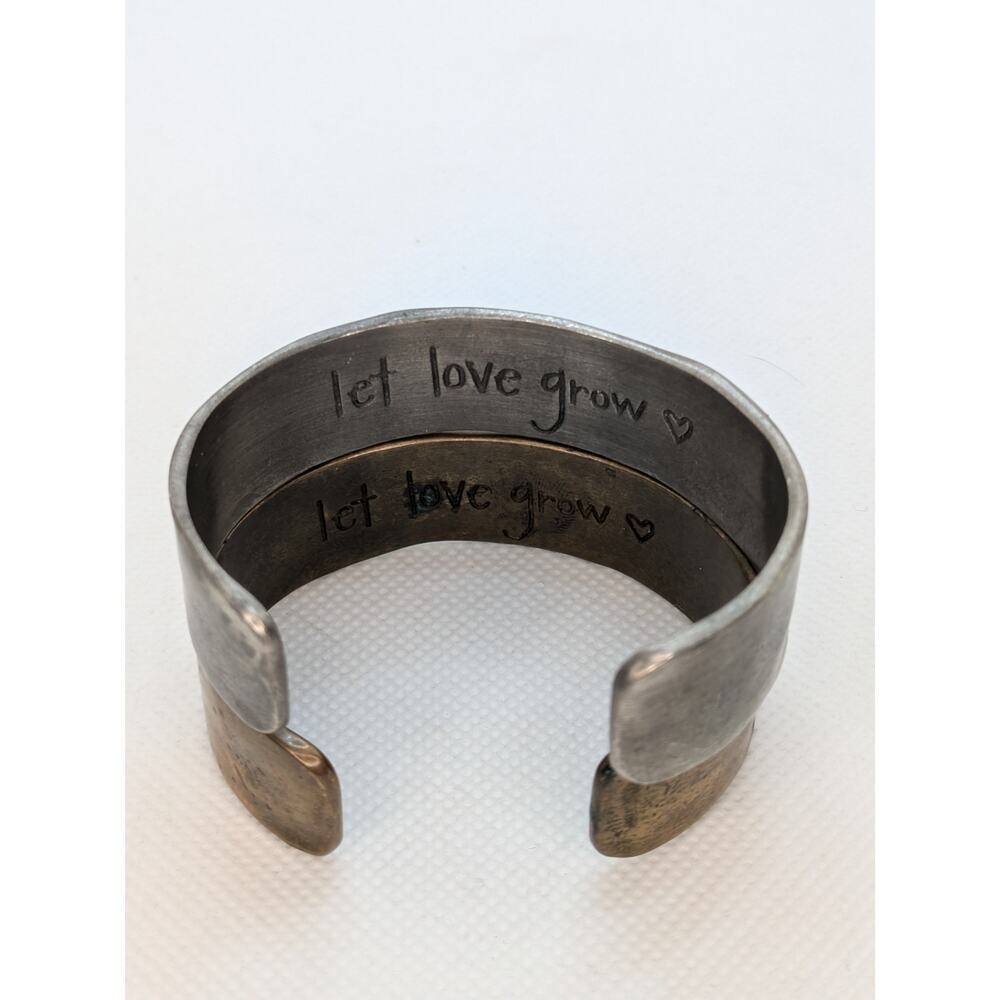 2 Lisa Leonard "Let Love Grow" Cuffs Bracelets Bundle! Silver & Gold - Picture 4 of 7